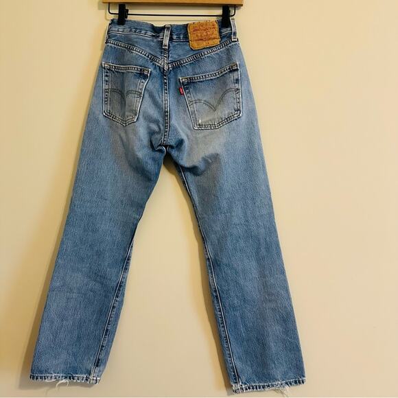 Levi's 501 Y2K Vintage Straight Leg Jeans Light Wash - Picture 8 of 15